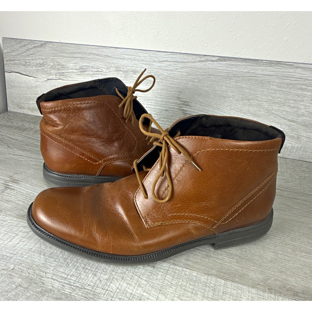 Rockport Mens 13 Wide Brown Leather Chukka Boots Heritage CI9516 Ankle Boots